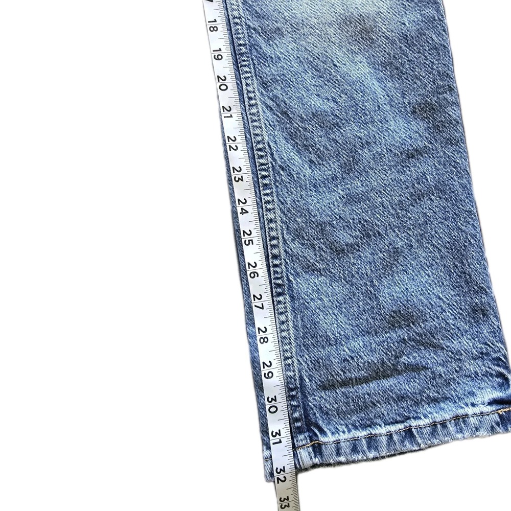 Stradivarius Slim Fit High Waist Straight Jeans 4 Medium Wash 90s Capsule - Picture 10 of 11